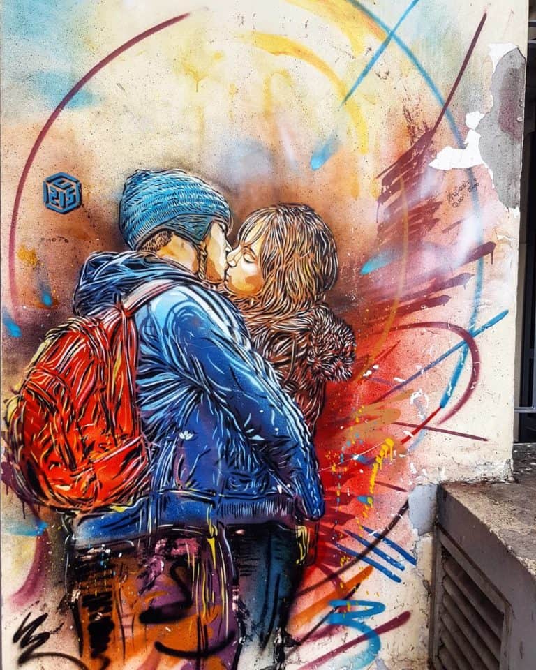 Le baiser – Street art de c215, Vitry-sur-Seine