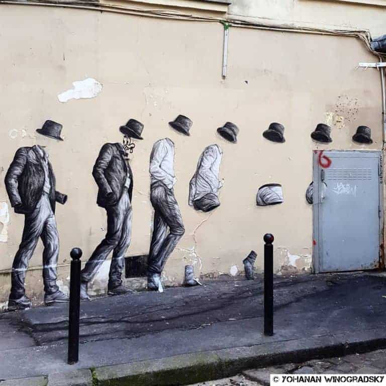 La danse de l’homme invisible – Street art de Levalet, Paris