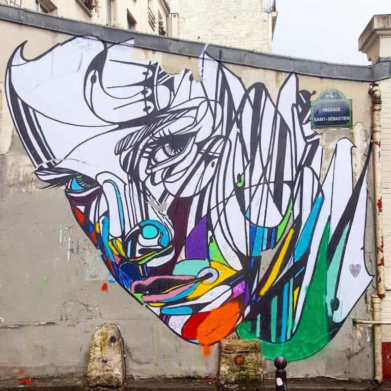She’s a rainbow – Street art d’Hopare, Paris