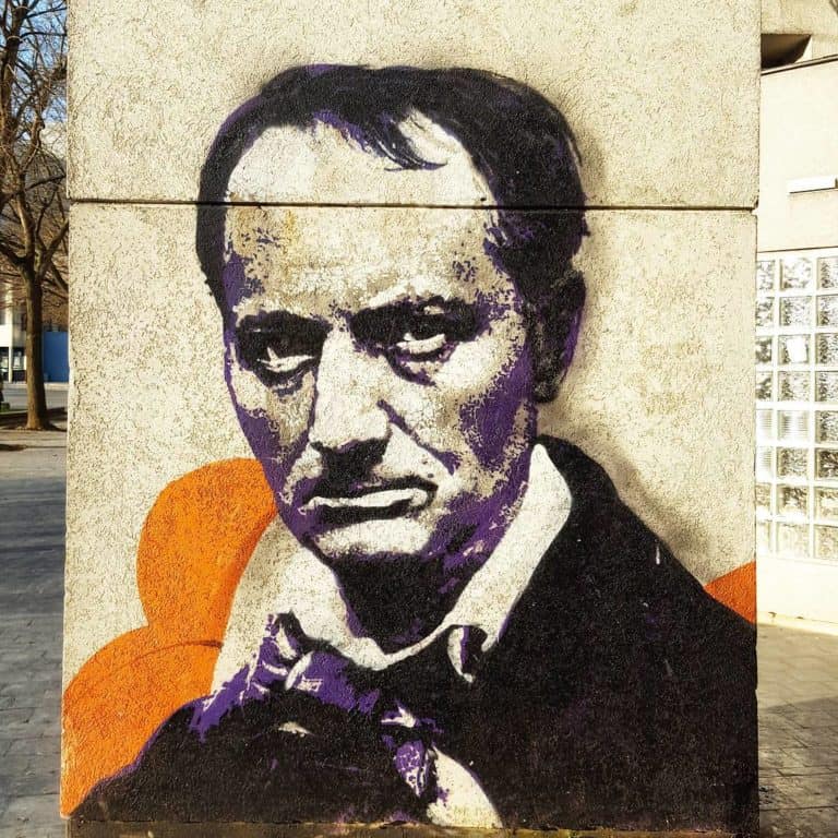 Portrait de Baudelaire – Street art par Orticanoodles, Vitry-sur-Seine