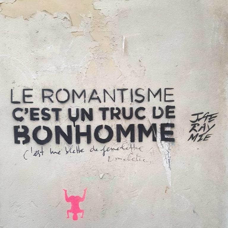 Vie de Romantisme Truc de Bonhomme – Street art par Jaeraymie, Paris