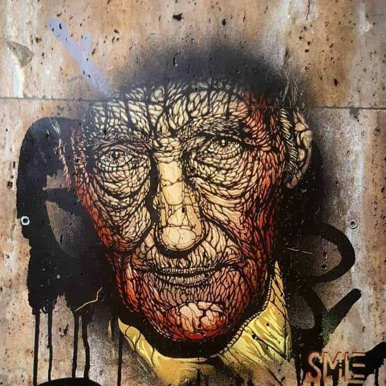 Portrait de William S. Burroughs, addict, beatnik – Streetart par Smile, Paris