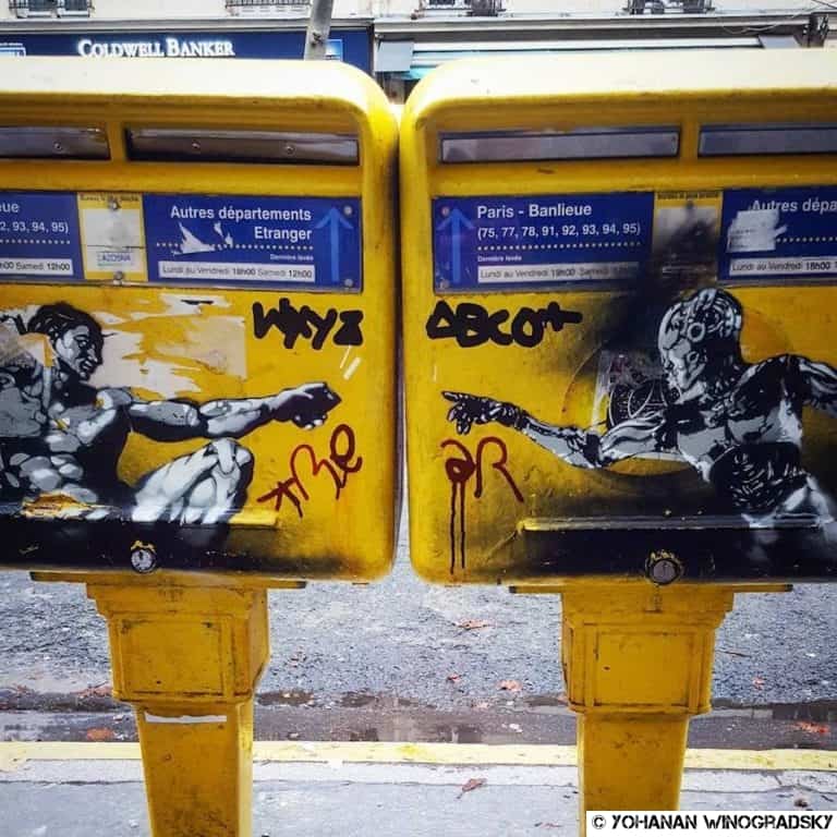 streetart par emarstreet à paris - digital age