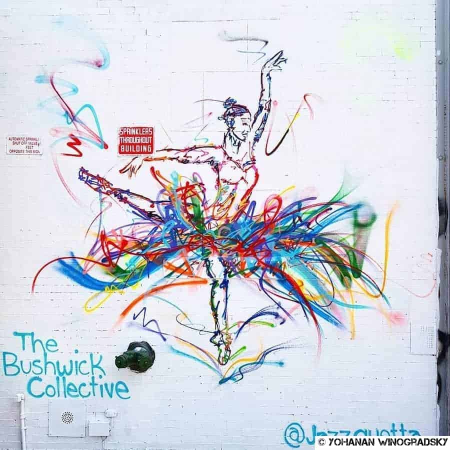 street art new york jazzguetta for the bushwick collective the dancer
